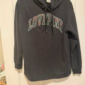 PINK Victoria's Secret Charcoal Hoodie with Graphic
